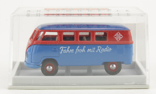 VW Bus T1 "Telefunken / Radio" blau-rot Brekina 31011 1:87 H0 OVP [BK4-E4]