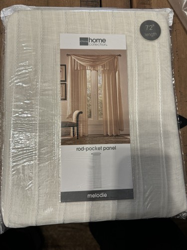 4 JCPenney Home Collection One Rod-Pocket Panel Melodie Ivory 72” New - Picture 2 of 7