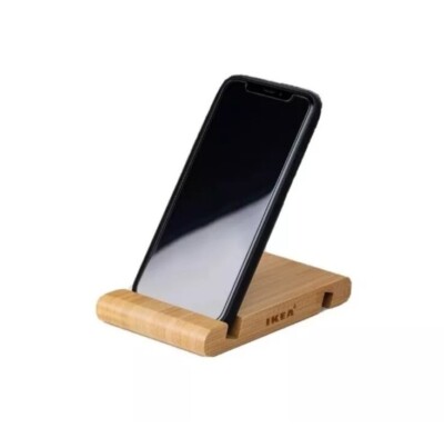 IKEA Bergenes Handyhalterung Halter für Handy/Tablet, Bambus Ständer Natur Holz