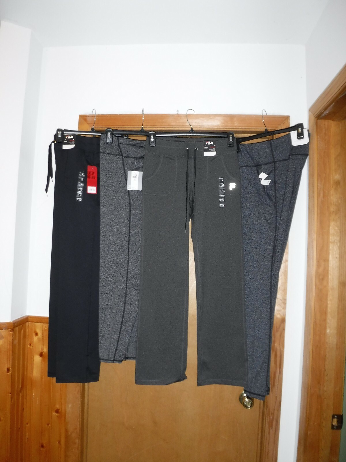 Pull On Active Pants Gap Fit & Fila size XXL M S Charcoal & Black Elastic waist
