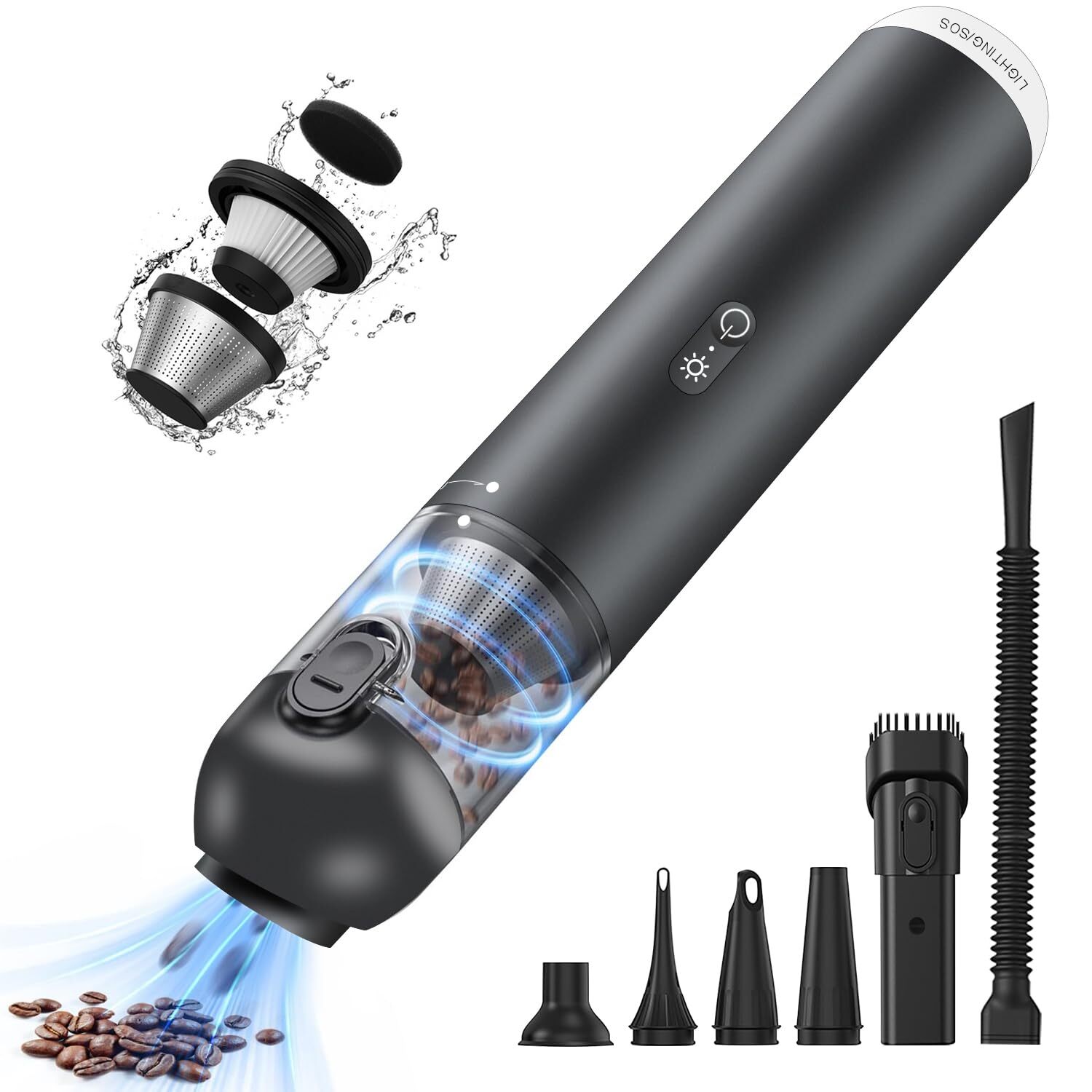 Portable Cordless Handheld Car Vacuum with 15000Pa High-Power Suction