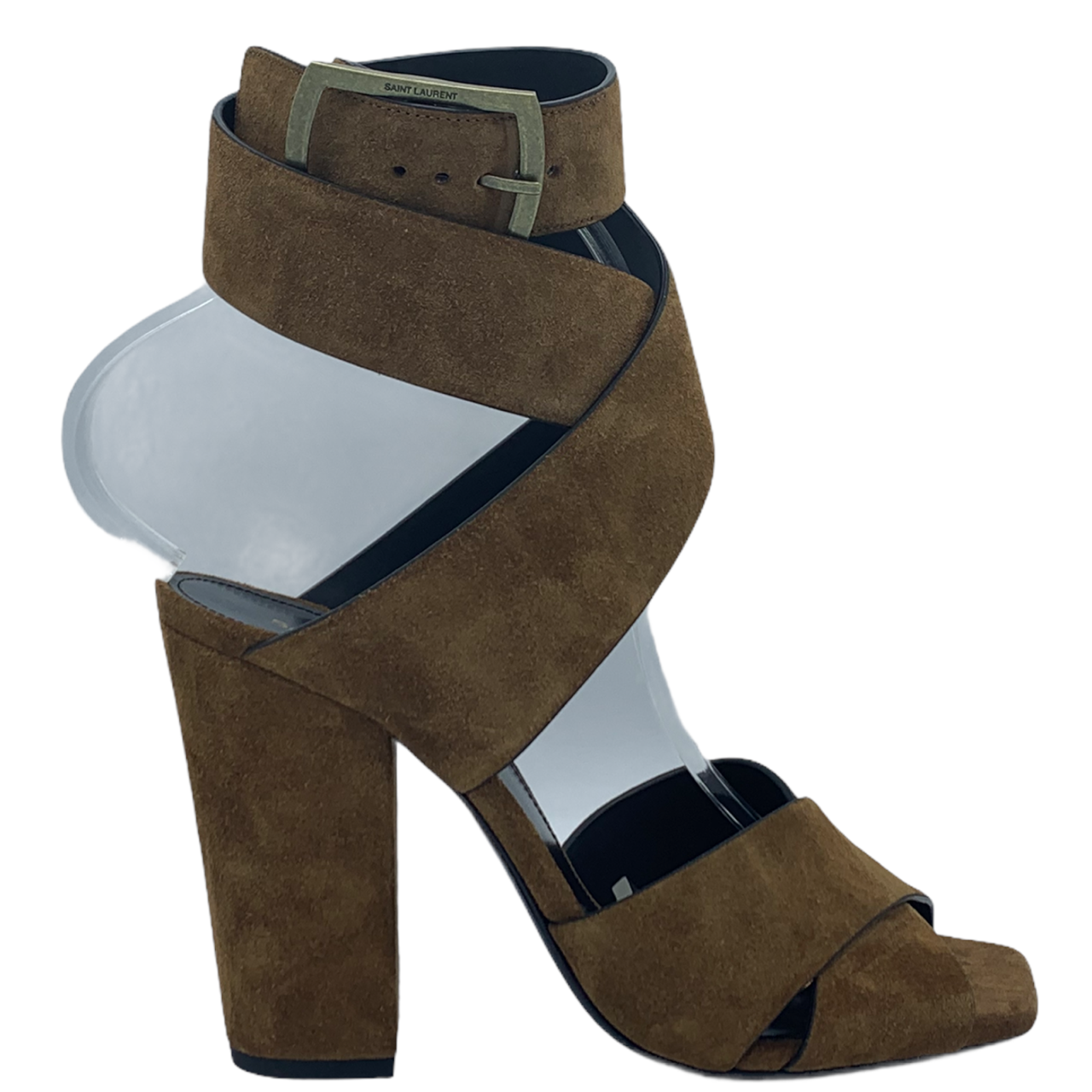 SAINT LAURENT SANDALI DONNA ROVERE 100 PELLE MARRONE ANTILONTRA 566654 BT300 2330