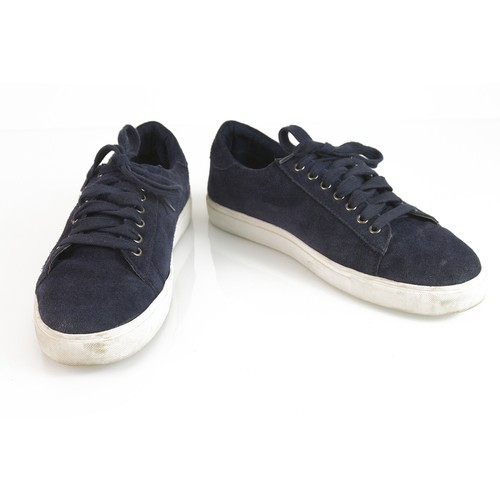 Baskets baskets hommes en cuir daim bleu Brooks Brothers taille 12 - Photo 1/7