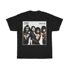 Camiseta KISS Lick it Up en maquillaje y disfraces unisex de algodón pesado