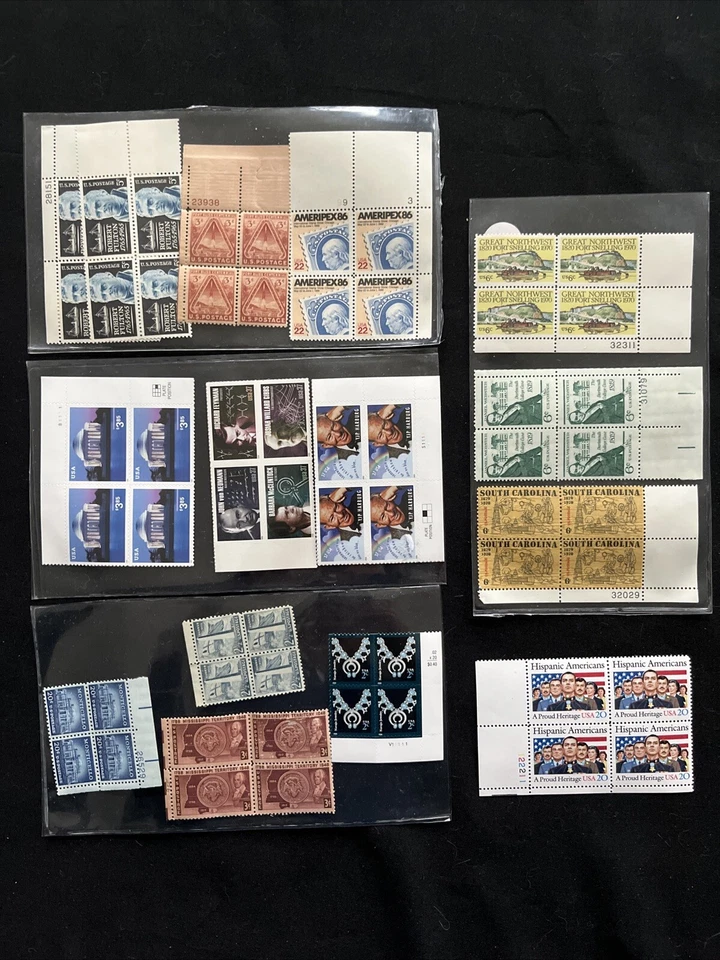 USPS Plate Block Of 4 Stamps-45 Total- Vintage 1940's-2005 - Image 3 of 4