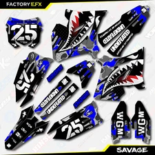 Gray & Blue Savage Restyle Graphics Kit fit 01-08 Suzuki RM125 RM250 RM 125 250