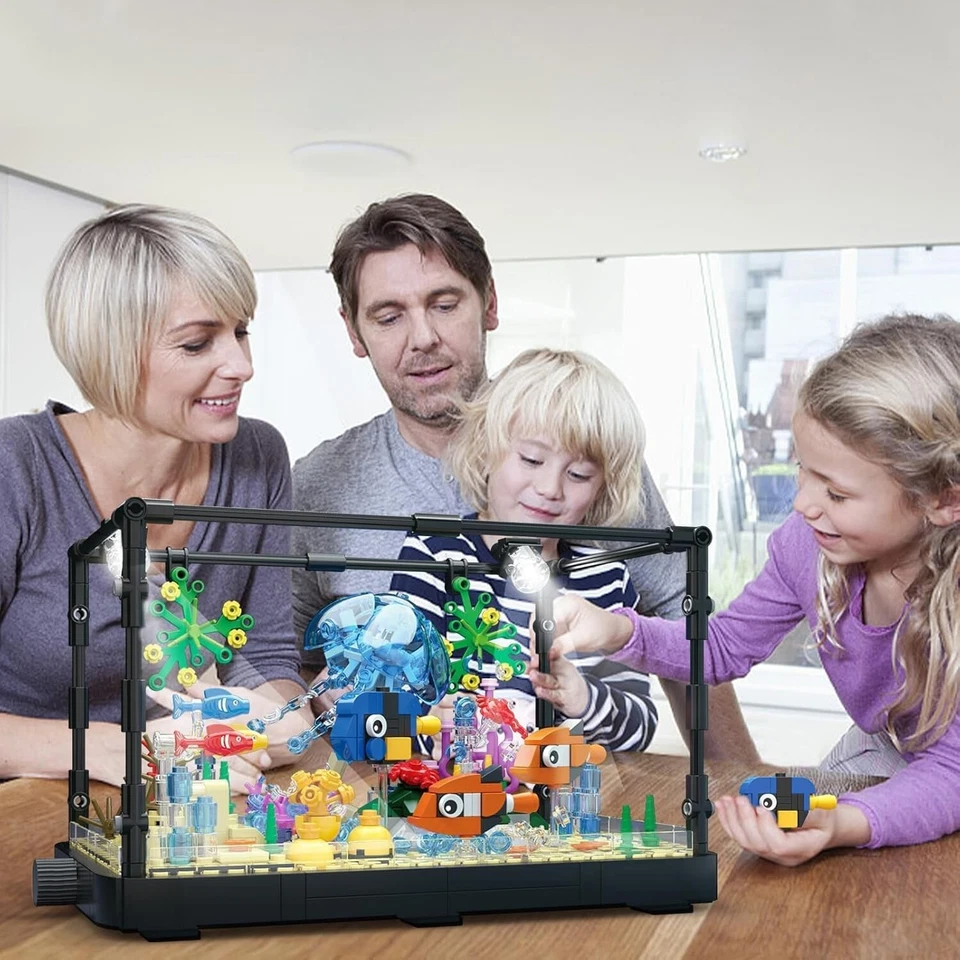 Fish Tank Building Block Set Sets Adults and Kids Aquarium Lighting Block Toys - Image 4 of 4