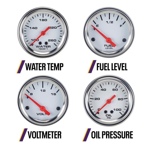 Speedway 5 Gauge Set, 3-3/8" Mechanical Speedometer, 2-1/16" Gauges - Picture 4 of 13