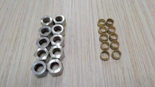 10 Sets of 3/8" CHROME BRASS COMPRESSION NUTS AND 10 BRASS FERRULES
