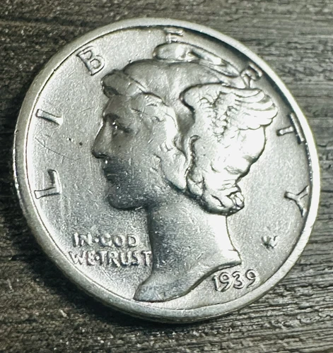 1939 Mercury 90% Silver Dime AU 'FREE SHIPPING'      # 532-78