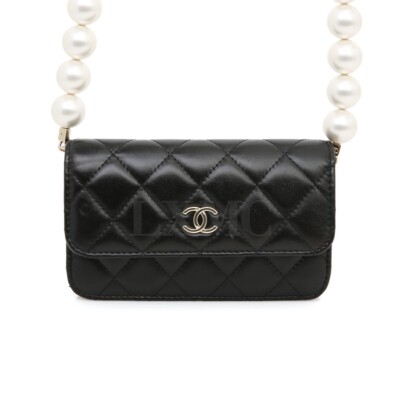 Chanel Pearl Chain Mini Bag Flap Cross WOC AP1898 | eBay