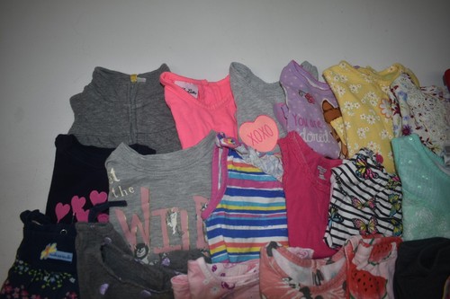 Wholesale Bulk Lot Of 35 Girls 6-12 Month Mixed Season Tops Bottoms Shirts - Picture 3 of 5
