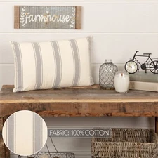 Grace Fabric Pillow 14x22 Country Farmhouse VHC Brands Grain Sack Stripe