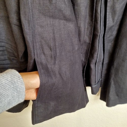 Talbots open pure Irish linen lagenlook blazer black sz Xl - Picture 5 of 9