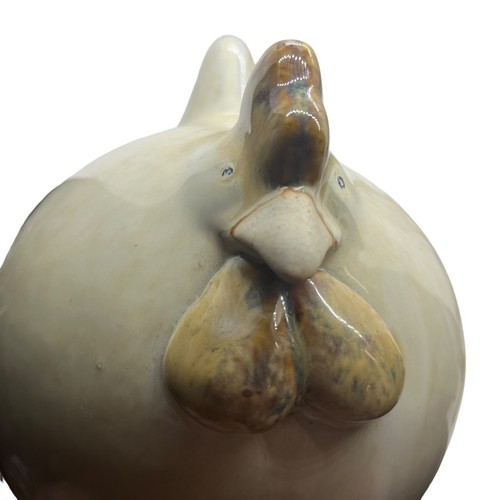 Farmhouse Chicken Rooster Decor Ceramic Retro Creamy Tan Primitive Rotund Figure - Picture 11 of 12