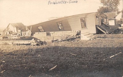 Pocahontas Iowa Tornado Damage House Flattened Barn Behind C1915