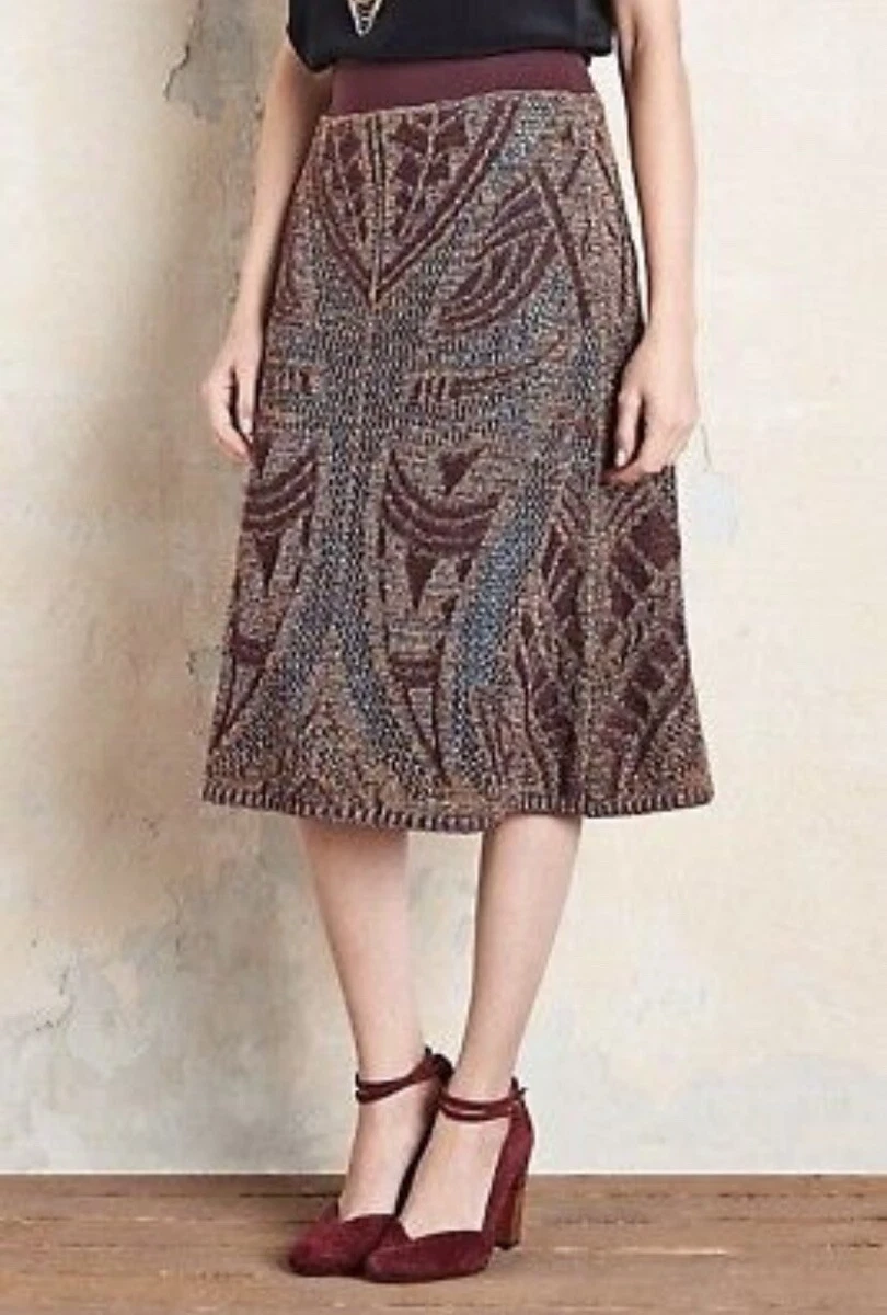 Metallic crochet cheap knit skirt