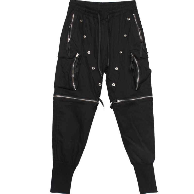 Men's Techwear Zipper Design Retro Punk Streetwear Cargo
