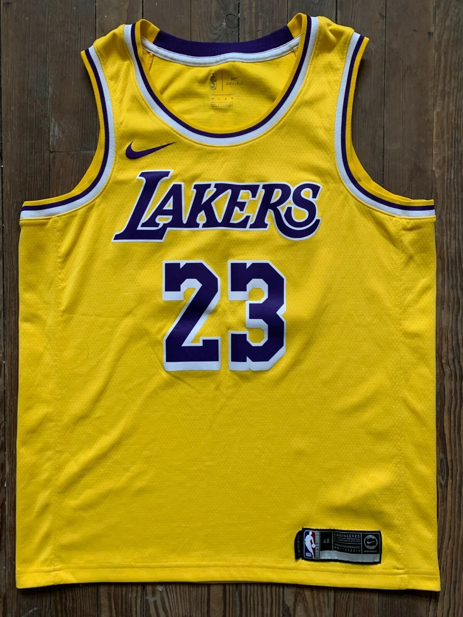 Men's Los Angeles Lakers LeBron James Nike Gold Swingman