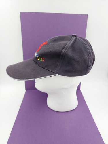 Beijing 2008 Olympics Ball Cap Hat Black White Trim Adjust Strapback - Picture 3 of 6