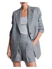 MICHAEL KORS COLLECTION Womens Gray Lined Elbow Sleeves Blazer Jacket 6