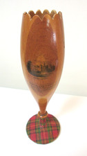 Antique Tartanware Rare Spill Vase Mauchline Memorial Walter Scott