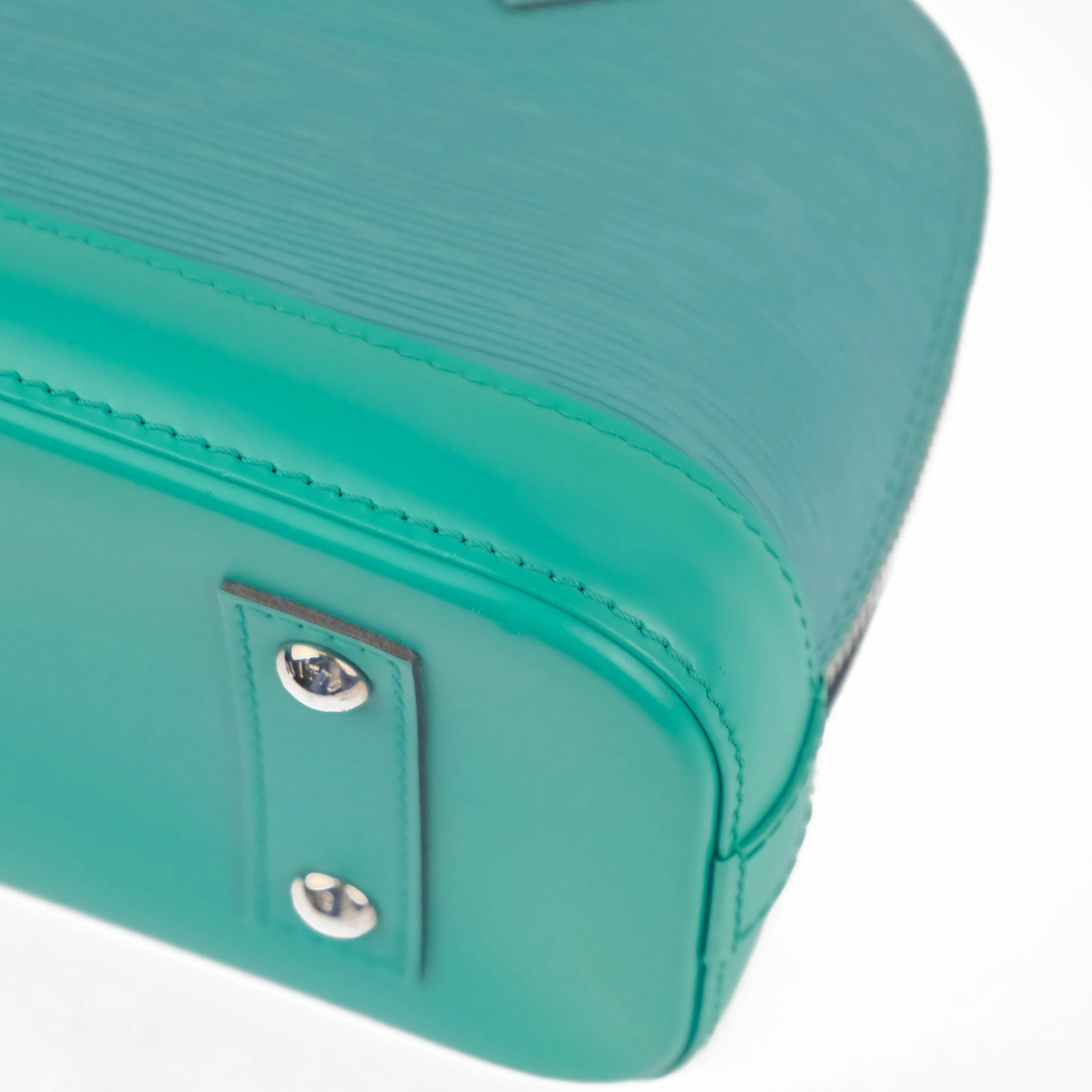 Louis Vuitton Alma BB Handbag Epi Cyan Mint Green Blue M41293 Used