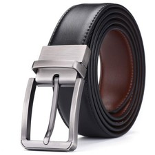 Men's Genuine Leather Reversible Belt Size 36-38 - Black and Brown Dress Belt...