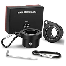  Aluminum Alloy Flagpole Ring Set with Bearings 2 Pack, Black-0.71-1.00inch