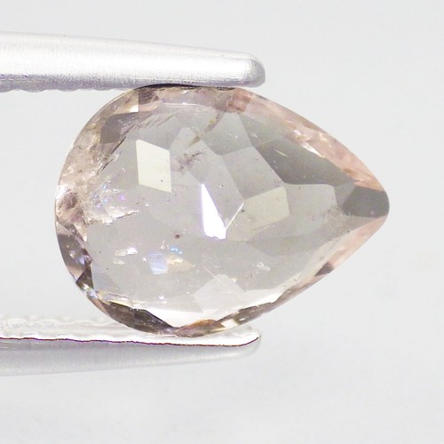 1.22 Ct Esteemed Fire Pear (8 x 6 mm) 100% Natural Light Pink Morganite Gemstone - Photo 2/7