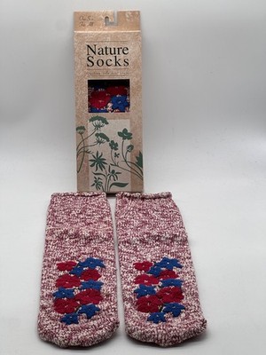NEW ONE PAIR WOMEN NATURE TRACTION SOLE BOOT COTTON BLEND SOCKS U.S MADE OSFA