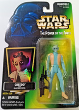1996 Kenner Star Wars Power of the Force  GREEDO  Kenner  Green Card Holo NIP