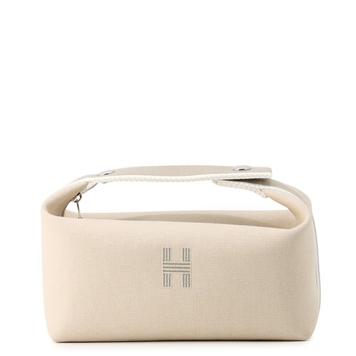 HERMES Pouch Birkin A Black PM Natural Silver hardware Canvas HERMES Small item