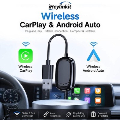 IHeylinkit New 2 In 1 Mini Wireless Carplay Android auto Wireless Adapter Smart