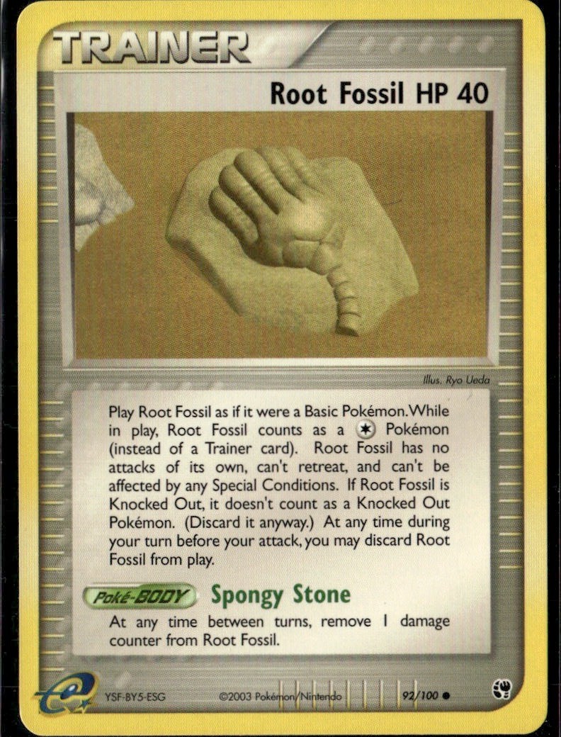 Root Fossil Common Sandstorm 92/100 Trainer Normal Pokemon Card