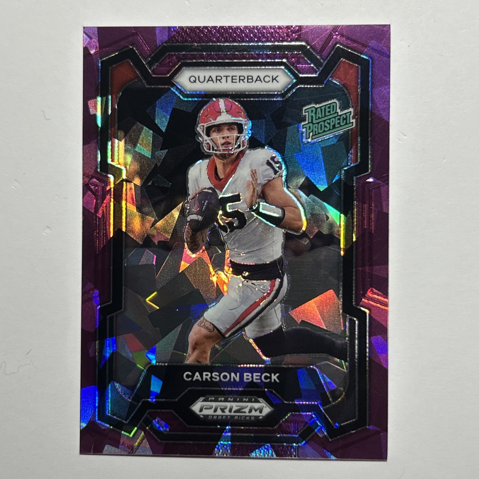 2024 Panini Prizm Draft Picks Carson Beck /149 Purple Ice Prizm #130