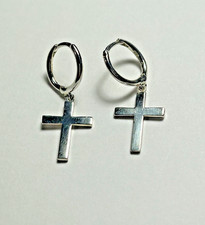 Silver Earrings 925 Cross