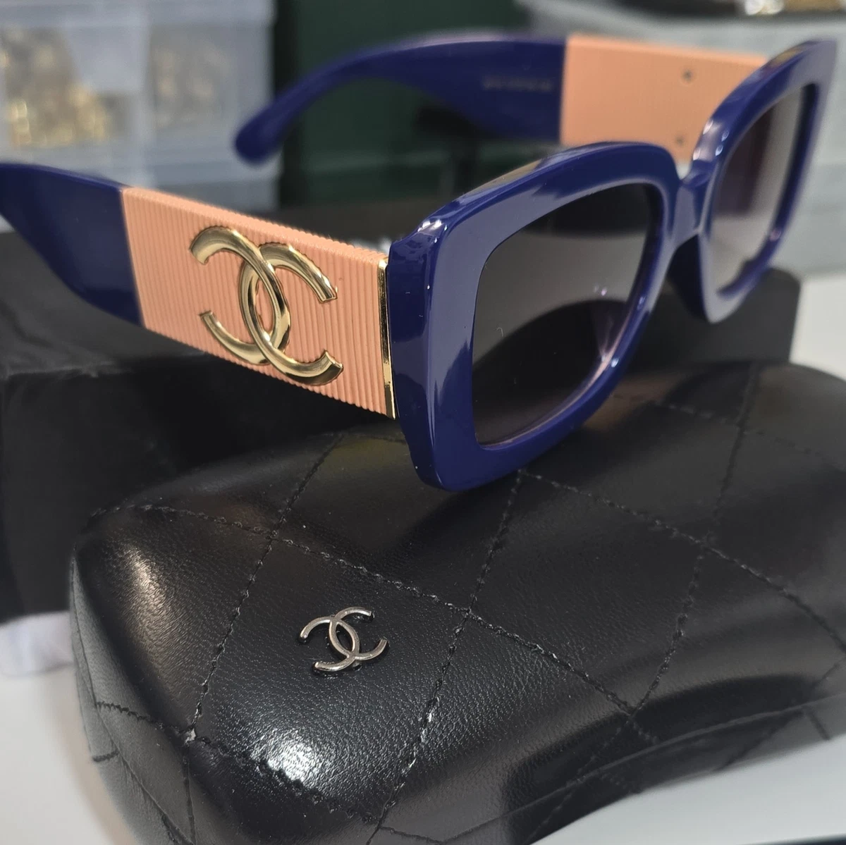 CHANEL Blue Plastic Frame Sunglasses for Women for sale | eBay