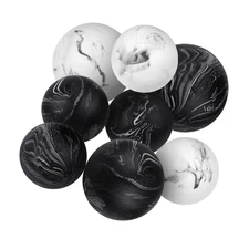 Black & White Set of 8 Marble Look Decorative Balls for Bowls â€“ Decorative Or
