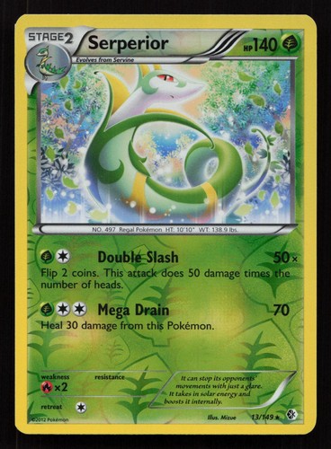 SERPERIOR 13/149 RARE BOUNDARIES CROSSED POKEMON REVERSE HOLO NM