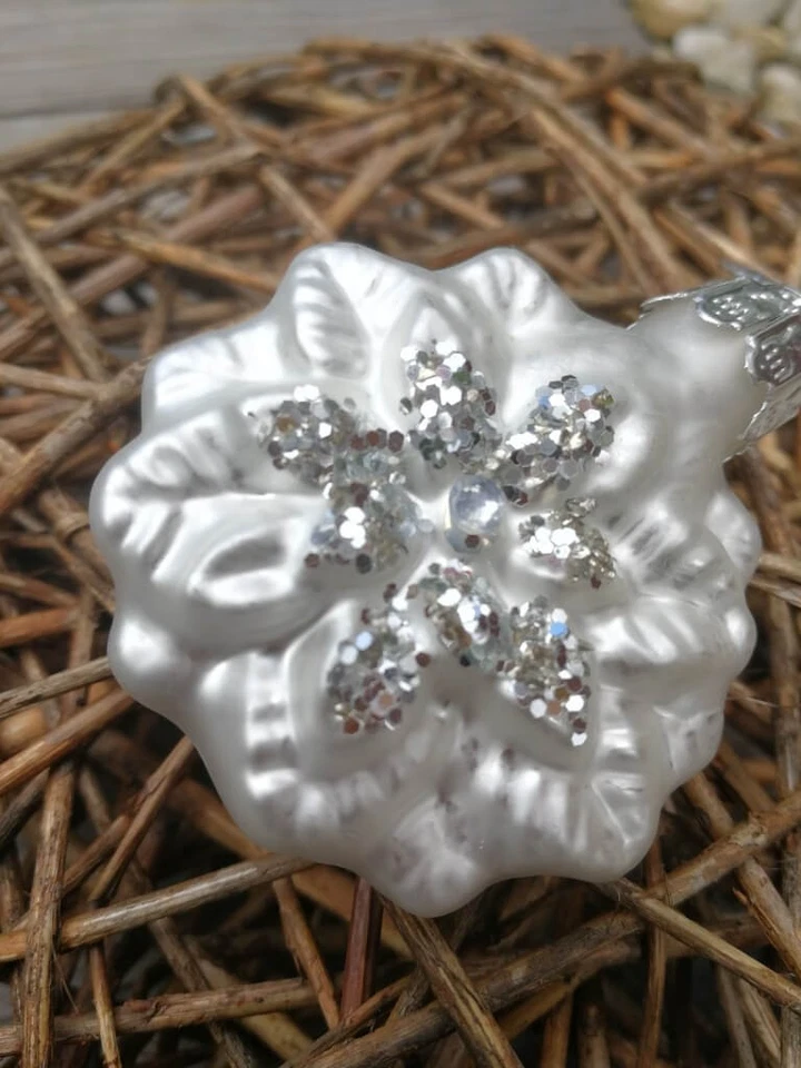 Pallina per albero di Natale fiocco di neve Zilia larga argento palla di Nata... - Immagine 2 di 4