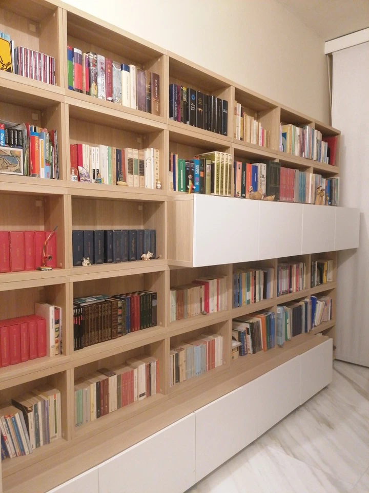libreria Finto legno chiaro e laccato bianco - Immagine 3 di 3