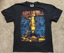 NWOT Sepultura T-Shirt Men’s Size L The Roxx Black Double Sided Heavy Metal