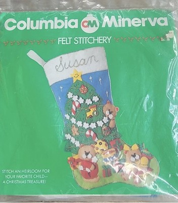 Vintage Partial Columbia Minerva Felt Stocking Kit Dreams of Christmas 18 