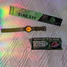 Vintage 1997 The Lost World Jurassic Park Dino Eye Watch with Game Coupon