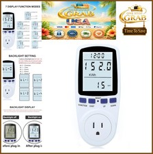 Watt Meter Plug In Power Electricity Usage Monitor Voltage Amps kWh LCD