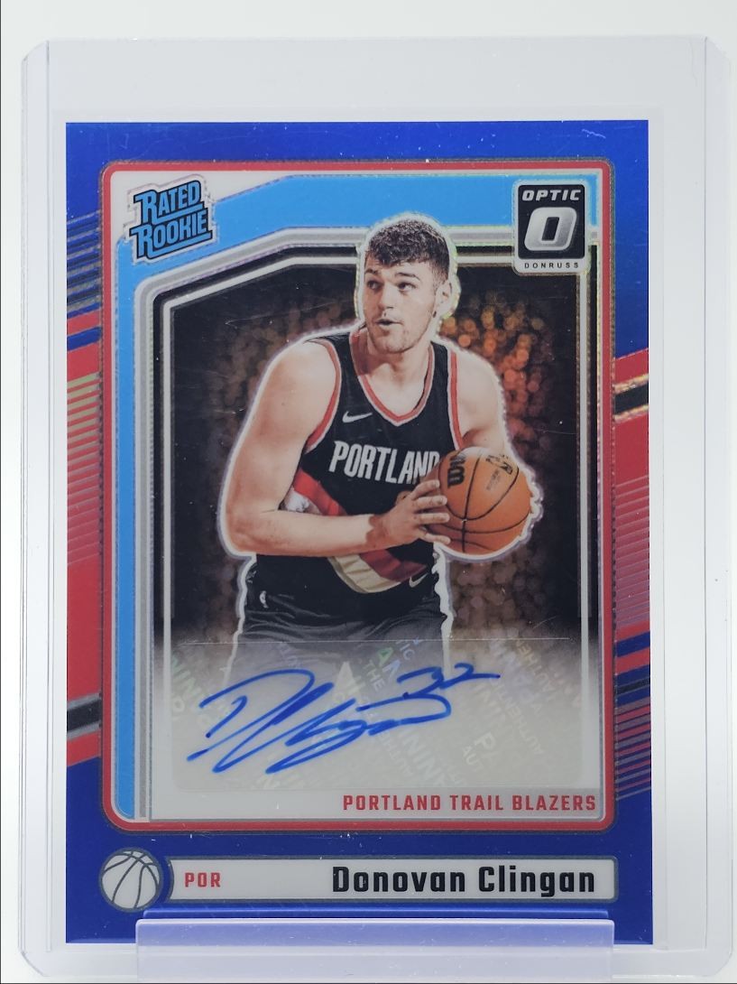 DONOVAN CLINGAN 2024-25 DONRUSS OPTIC RATED ROOKIE BLUE RC AUTO /49 Q5646
