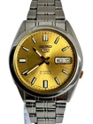 Vintage Seiko 5 Automatic 21 Jewels Gold Dial 7S26-03B0 Day Date Men's Watch