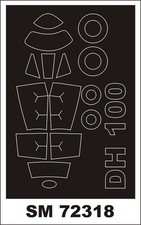Montex SM72318 1:72 de Havilland DH.100 Vampire canopy frame paint mask