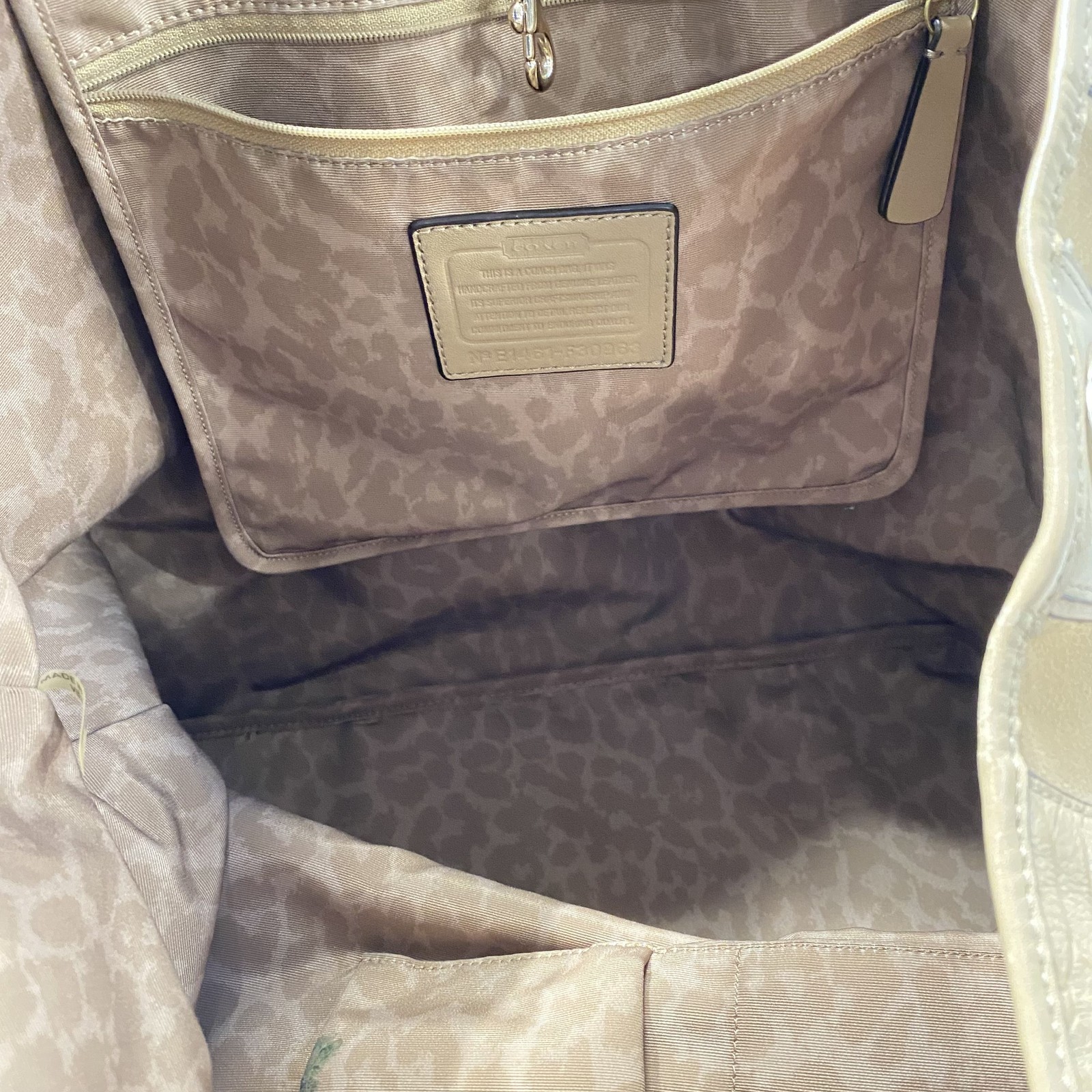 Coach Beige MB Elliott 19035 Python Embossed Sued… - image 4